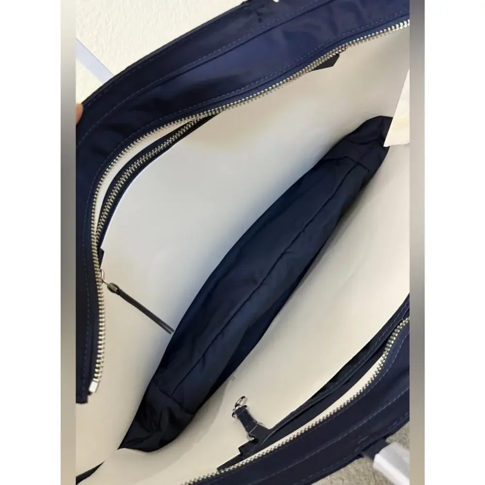 Tory Burch Nylon Tote with Logo Navy New